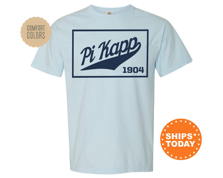 Pi Kappa Phi Baseball Boxed Comfort Colors Fraternity T-Shirt | Pi Kapp Greek Apparel | Game Day Shirt | Fraternity Rush Shirt _ 5973g