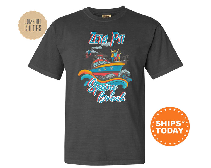 Zeta Psi Boating Spring Break Comfort Colors Fraternity T-Shirt | Zete Greek Apparel | Zeta Psi Fraternity Gift | College Apparel _ 6819g