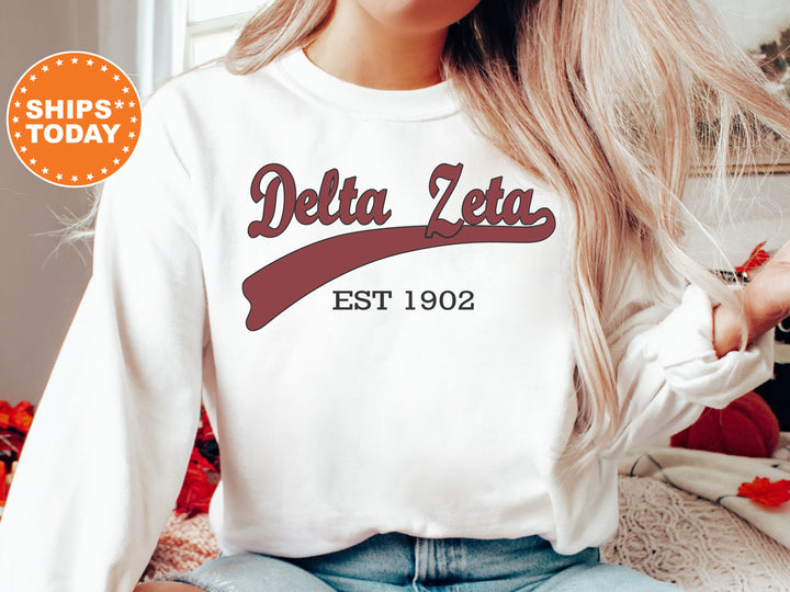 Delta Zeta Baseball Sports Sorority Sweatshirt | Delta Zeta Sweatshirt | Delta Zeta Merch | Dee Zee Greek Apparel | Big Little Gift _ 5521g