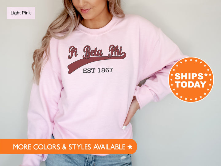 Pi Beta Phi Baseball Sports Sorority Sweatshirt | Pi Beta Phi Sweatshirt | Pi Phi Hoodie | Sorority Merch | Big Little Reveal _ 5528g