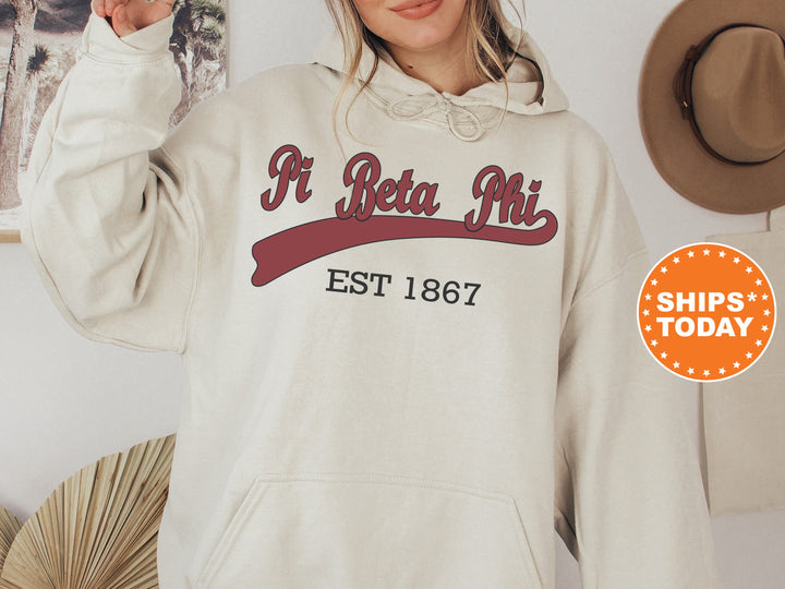 Pi Beta Phi Baseball Sports Sorority Sweatshirt | Pi Beta Phi Sweatshirt | Pi Phi Hoodie | Sorority Merch | Big Little Reveal _ 5528g