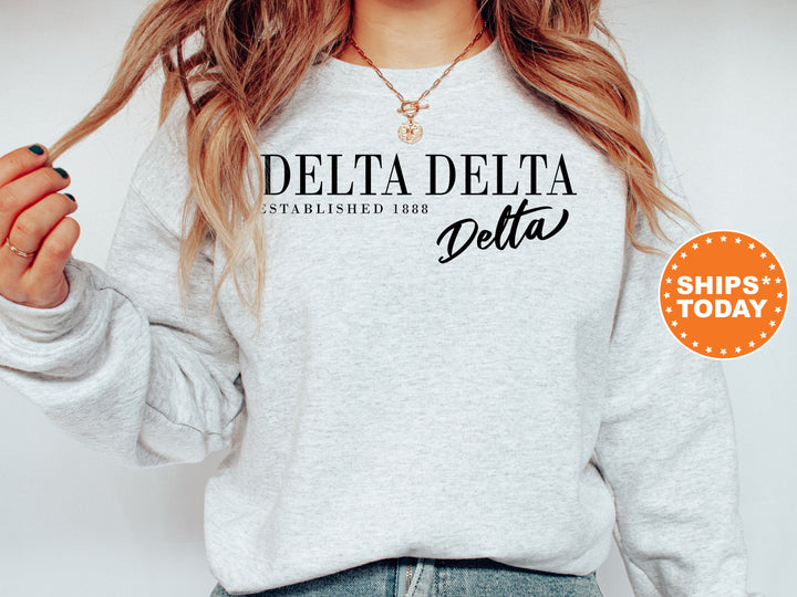 Delta Delta Delta Two Sizes Sorority Sweatshirt | Delta Delta Delta Sweatshirt | Tri Delta Merch | Sorority Hoodie | Big Little Gift _ 7394g
