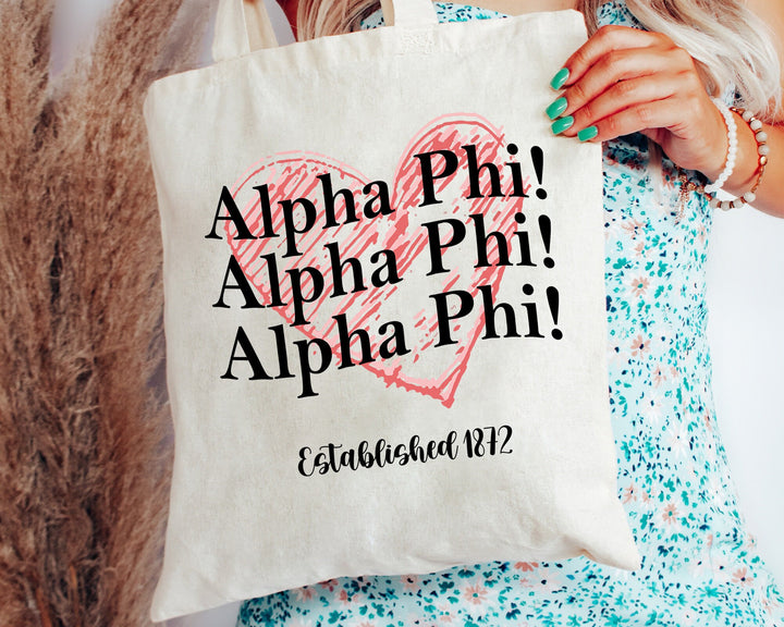Alpha Phi Balloon Bliss Sorority Tote Bag | Alpha Phi College Sorority Bag | APHI Tote Bag | Big Little Sorority Gifts | Beach Bag _ 14980g