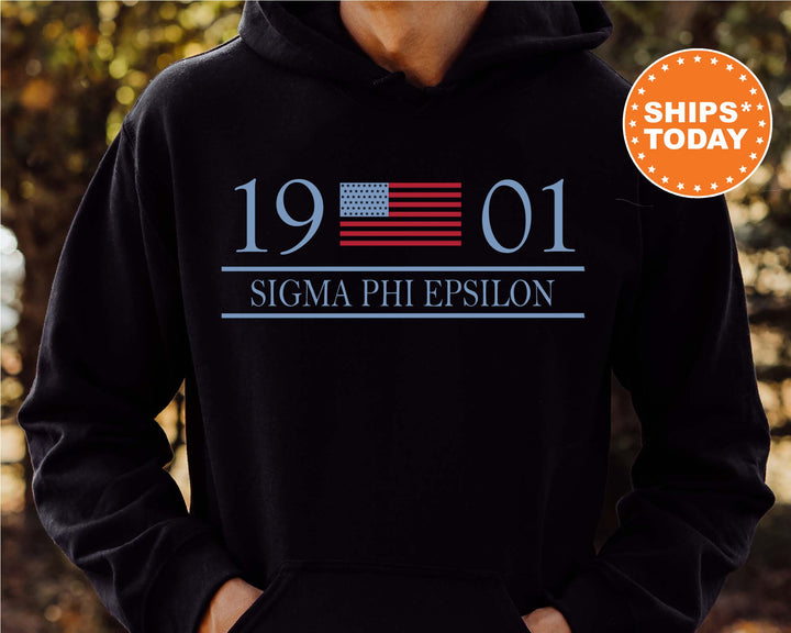 Sigma Phi Epsilon Flag Year Fraternity Sweatshirt | SigEp Hoodie | Fraternity Gift | SigEp Greek Sweatshirt | College Apparel _ 6009g