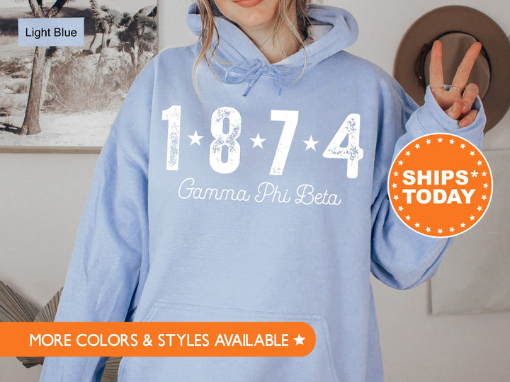 Gamma Phi Beta Era Star Sorority Sweatshirt | Gamma Phi Crewneck Sweatshirt | Sorority Hoodie | Big Little Reveal | Greek Apparel _ 11248g