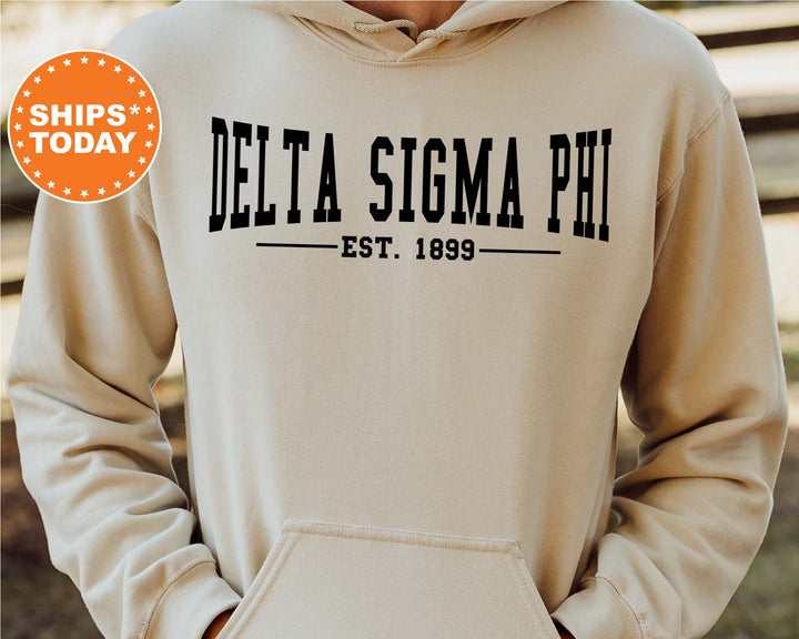 Delta Sigma Phi Concave Fraternity Sweatshirt | Delta Sig Hoodie | Custom Greek Apparel | College Sweatshirt | Gifts For Him _ 6579g