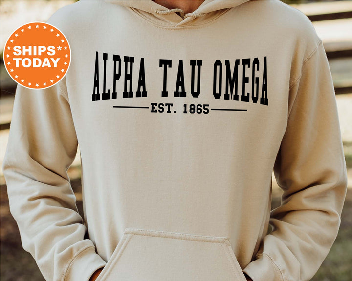 Alpha Tau Omega Concave Fraternity Sweatshirt | ATO Fraternity Hoodie | Custom Greek Apparel | College Sweatshirt | Gifts For Him_ 6575g