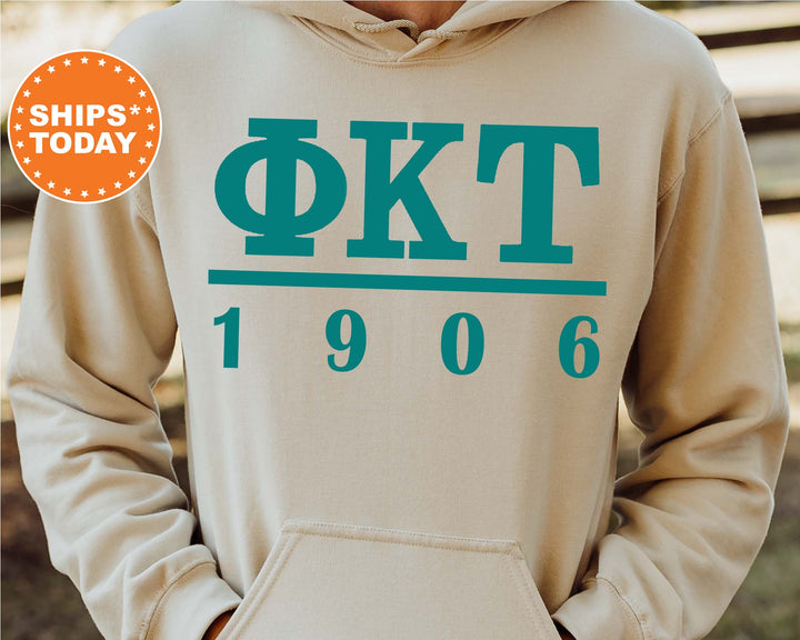 Phi Kappa Tau Lettered Basic Fraternity Sweatshirt | Phi Tau Greek Letters Sweatshirt | Fraternity Gift | College Greek Apparel _ 6156g
