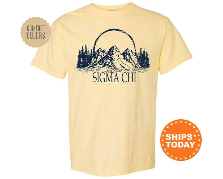 Sigma Chi Epic Mountains Fraternity T-Shirt | Sigma Chi Greek Shirt | Fraternity Gift | College Greek Apparel | Comfort Colors Tee _ 6224g