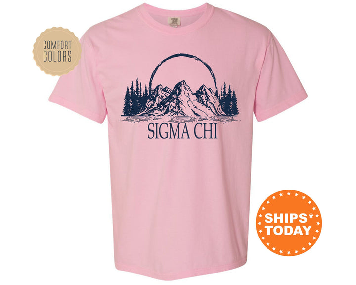 Sigma Chi Epic Mountains Fraternity T-Shirt | Sigma Chi Greek Shirt | Fraternity Gift | College Greek Apparel | Comfort Colors Tee _ 6224g