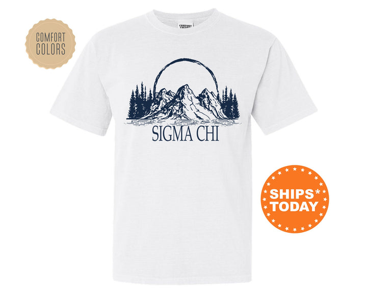 Sigma Chi Epic Mountains Fraternity T-Shirt | Sigma Chi Greek Shirt | Fraternity Gift | College Greek Apparel | Comfort Colors Tee _ 6224g