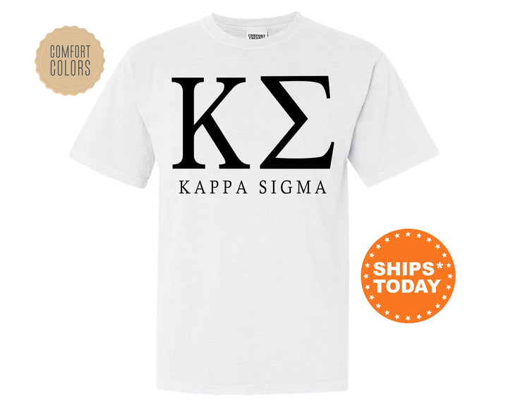 Kappa Sigma Block Letter Fraternity T-Shirt | Kappa Sig Greek Letters Shirt | Fraternity Letters | College Apparel | Comfort Colors Tee _ 6059g