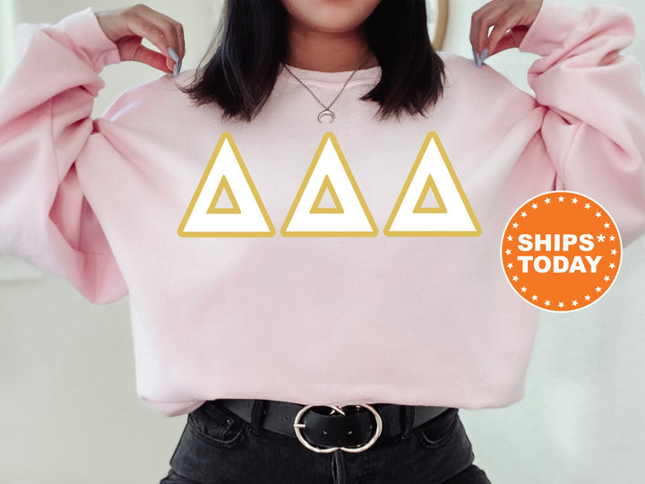 Delta Delta Delta Simply Gold Sorority Sweatshirt | Tri Delta Greek Letters | Sorority Letters | Big Little Gift | Custom Sorority Crewneck