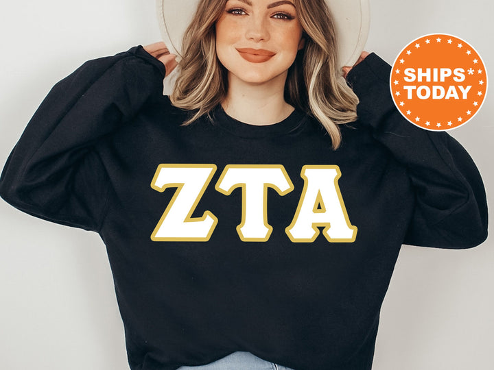 Zeta Tau Alpha Simply Gold Sorority Sweatshirt | Zeta Greek Letters | ZETA Sorority Letters | Big Little Gift | Custom Sorority Crewneck