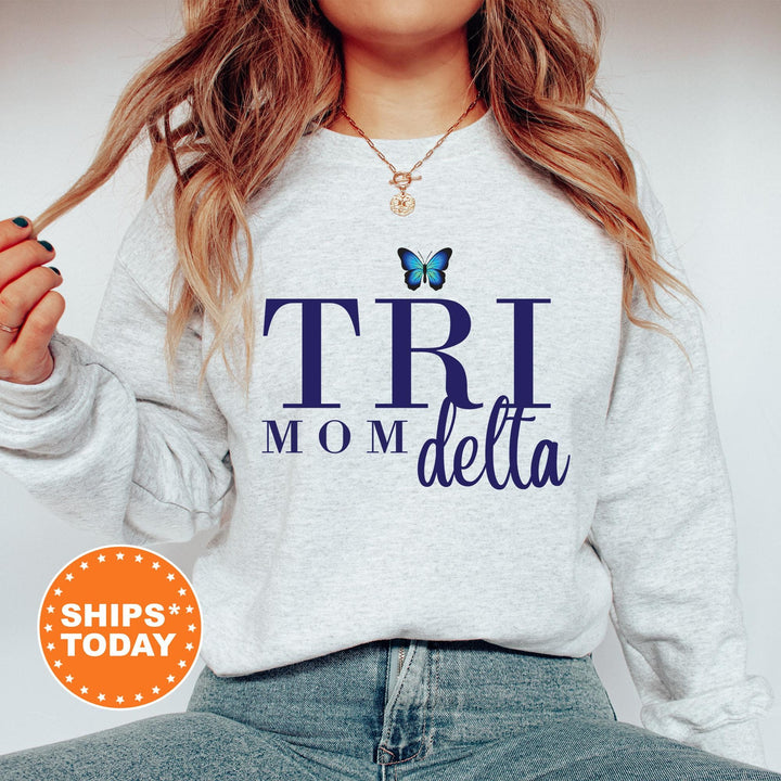 Delta Delta Delta Butterfly Mom Sorority Sweatshirt | Tri Delta Mom Sweatshirt | Sorority Mom | Big Little Family | Gifts For Mom