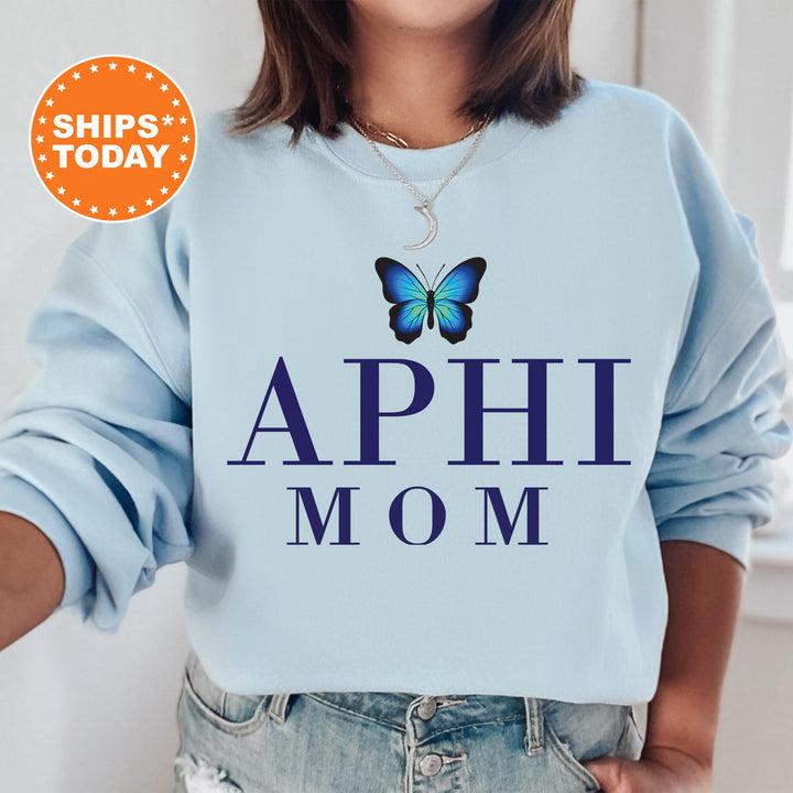 Alpha Phi Butterfly Mom Sorority Sweatshirt | APHI Mom Sweatshirt | Sorority Mom Hoodie | Big Little Family | Gifts For Mom