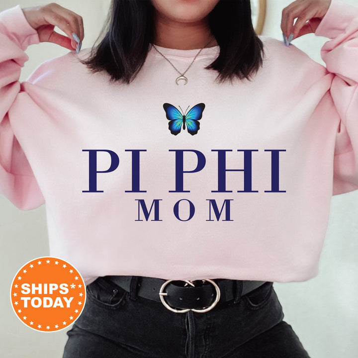 Pi Beta Phi Butterfly Mom Sorority Sweatshirt | Pi Phi Mom Sweatshirt | Sorority Mom Hoodie | Big Little Family | Gifts For Mom