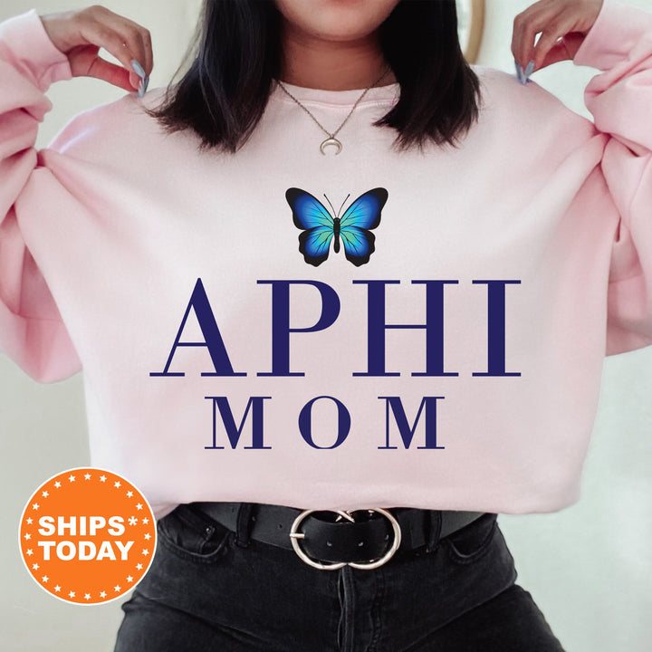 Alpha Phi Butterfly Mom Sorority Sweatshirt | APHI Mom Sweatshirt | Sorority Mom Hoodie | Big Little Family | Gifts For Mom