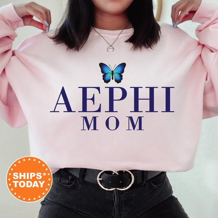 Alpha Epsilon Phi Butterfly Mom Sorority Sweatshirt | AEPHI Mom Sweatshirt | Sorority Mom Hoodie | Big Little Family | Gift For Mom