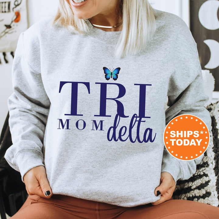 Delta Delta Delta Butterfly Mom Sorority Sweatshirt | Tri Delta Mom Sweatshirt | Sorority Mom | Big Little Family | Gifts For Mom