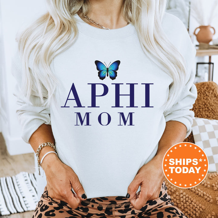 Alpha Phi Butterfly Mom Sorority Sweatshirt | APHI Mom Sweatshirt | Sorority Mom Hoodie | Big Little Family | Gifts For Mom