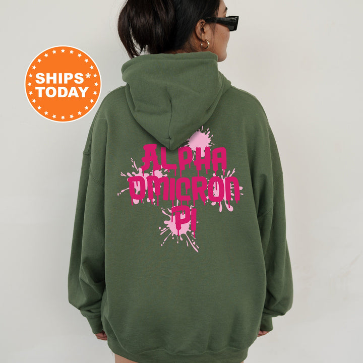Alpha Omicron Pi Painty Sorority Sweatshirt | Alpha O Hoodie | Greek Apparel | Big Little Sorority | Trendy Sorority Sweatshirt _ 9963g