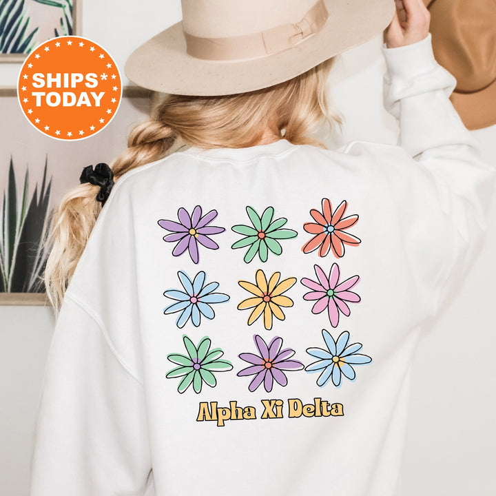 Alpha Xi Delta Flower Fashion Sorority Sweatshirt | Alpha Xi Delta Sweatshirt | AXID Big Little | Sorority Hoodie | Greek Apparel