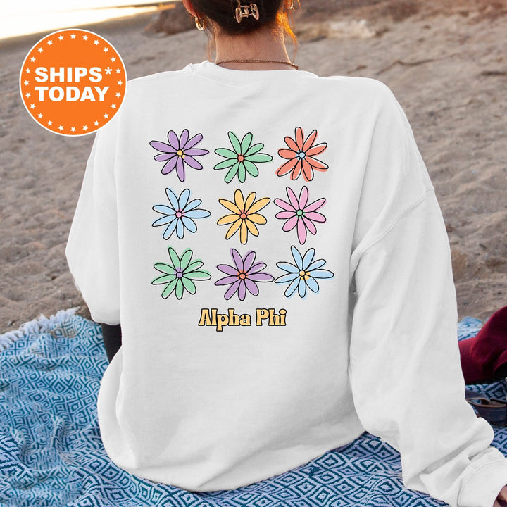Alpha Phi Flower Fashion Sorority Sweatshirt | Alpha Phi Sweatshirt | APHI Sorority Hoodie | Sorority Initiation | Big Little Gift