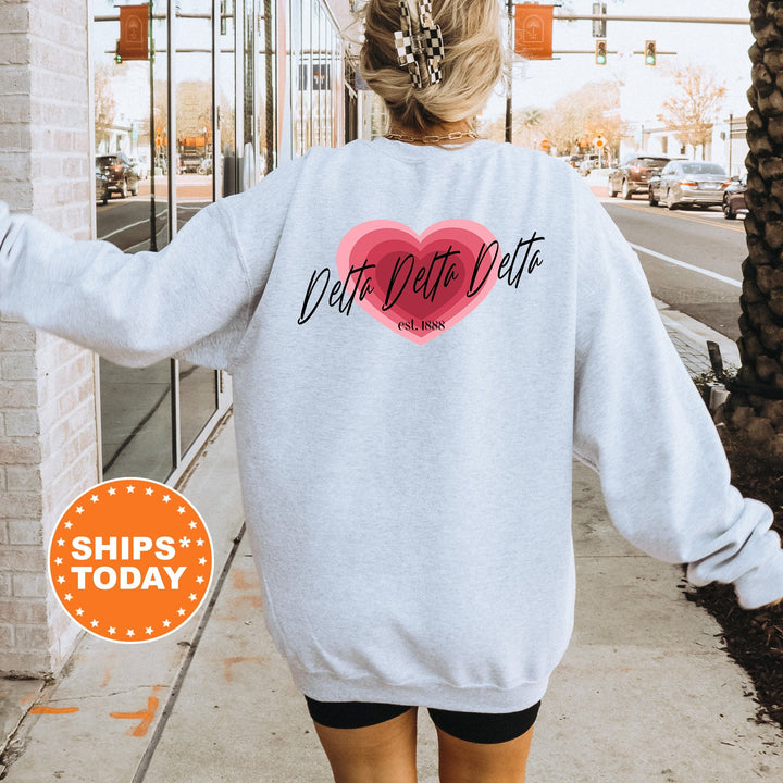 Delta Delta Delta Heart Beats Sorority Sweatshirt | Delta Delta Delta Hoodie | Tri Delta Sweatshirt | Sorority Merch | Big Little Reveal