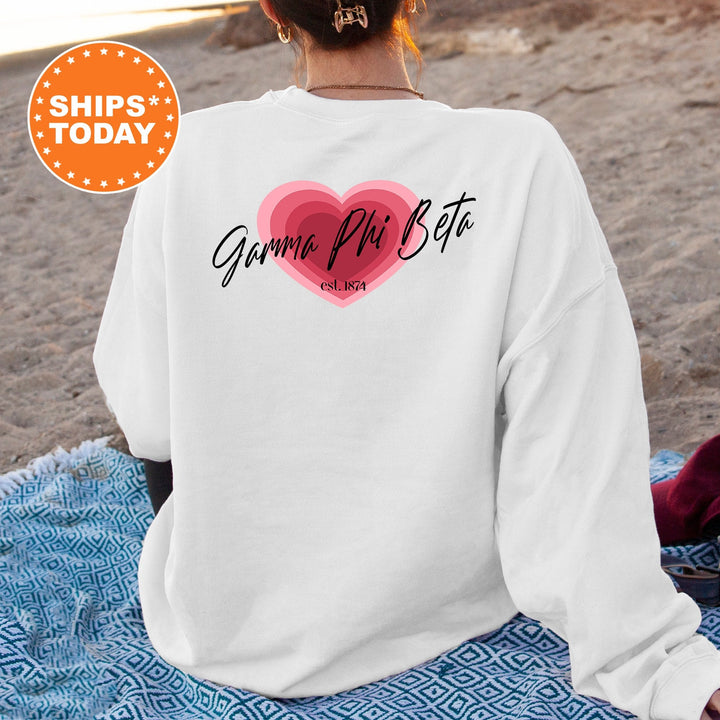 Gamma Phi Beta Heart Beats Sorority Sweatshirt | Gamma Phi Beta Hoodie | Gamma Phi Sweatshirt | Big Little Reveal | Greek Apparel