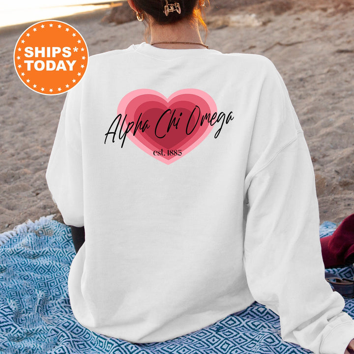 Alpha Chi Omega Heart Beats Sorority Sweatshirt | Alpha Chi Hoodie | ACHIO Big Little Reveal | Bid Day Basket | AXO Sorority Gift