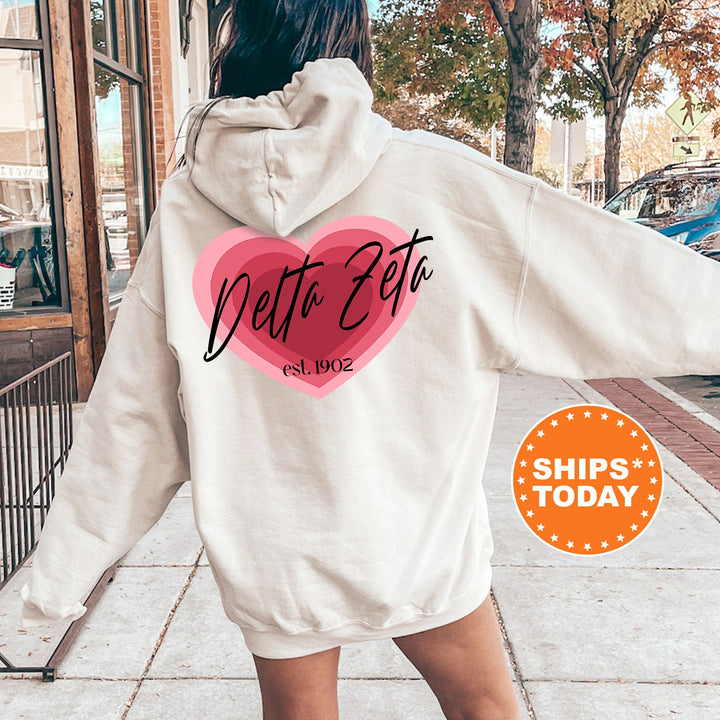 Delta Zeta Heart Beats Sorority Sweatshirt | Delta Zeta Hoodie | Dee Zee Sweatshirt | Sorority Merch | Big Little Sorority Gift 14051g
