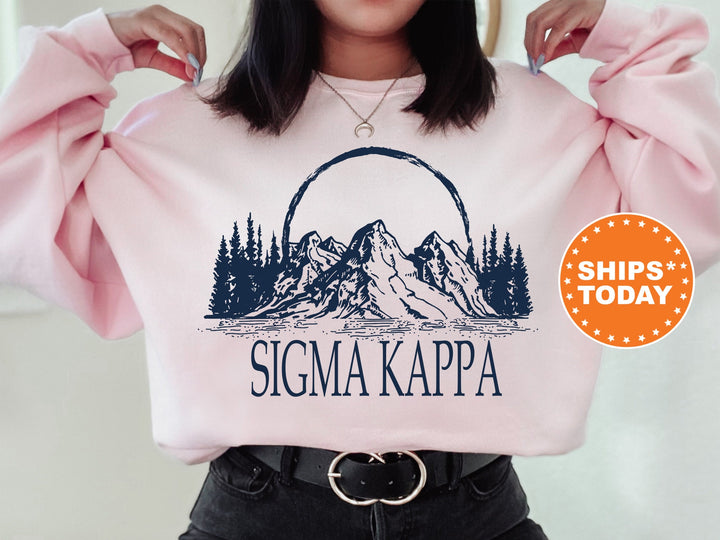 Sigma Kappa Summer Mountain Sorority Sweatshirt | Sig Kap Sweatshirt | Sorority Apparel | Big Little Reveal | Sigma Kappa Hoodie _ 5807g