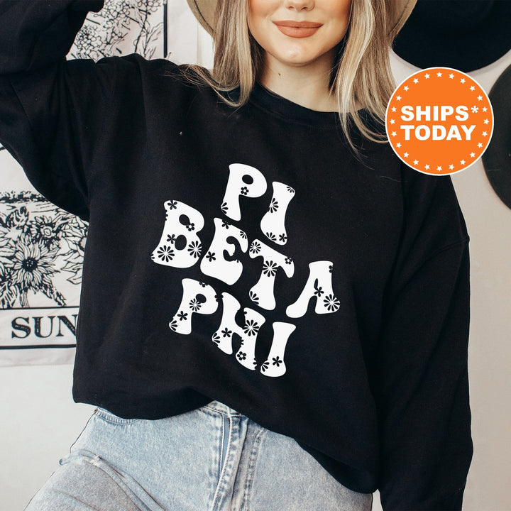 Pi Beta Phi Floral Hippie Sorority Sweatshirt | Pi Phi Greek Apparel | Big Little Sorority | Initiation Gift | Pi Beta Phi Hoodie