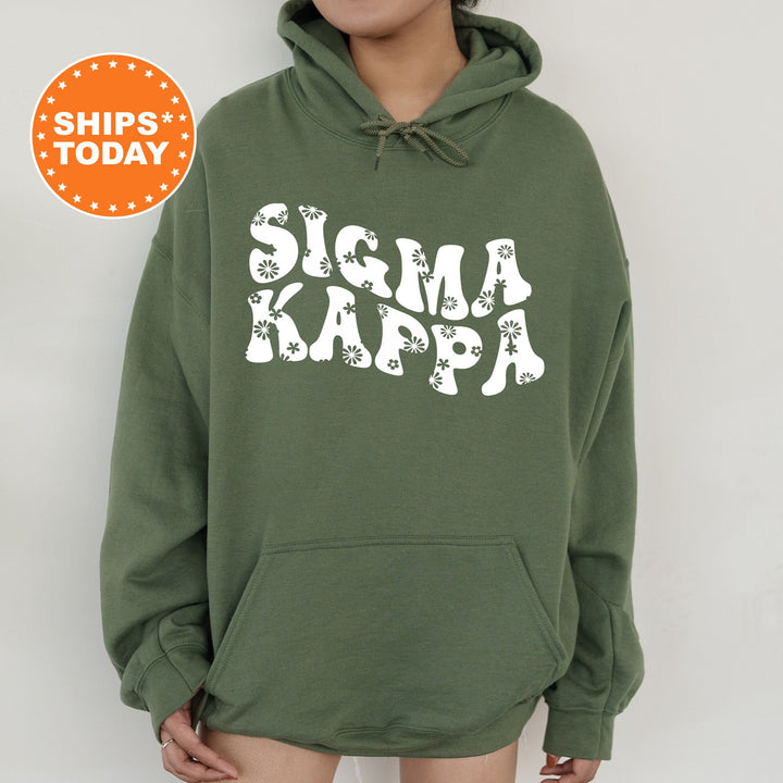 Sigma Kappa Floral Hippie Sorority Sweatshirt | Sigma Kappa Merch | Big Little Reveal | Sig Kap Initiation Gift | Sorority Hoodie