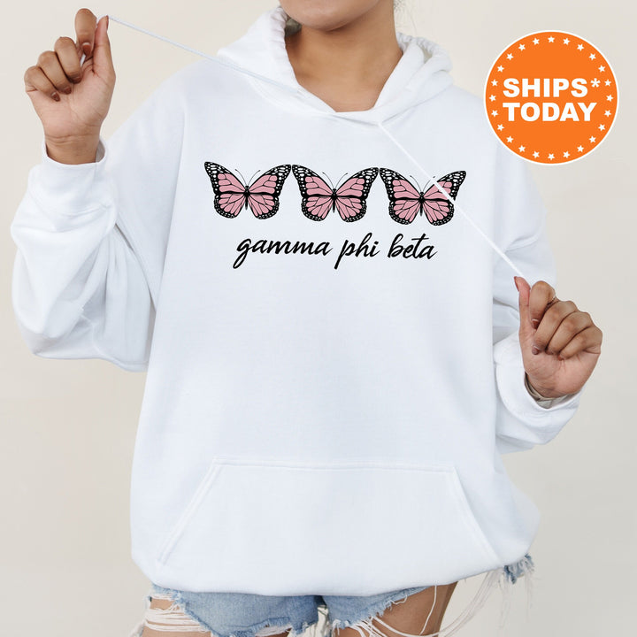 Gamma Phi Beta Blooming Butterfly Sorority Sweatshirt | Gamma Phi Hoodie | GPHI Greek Apparel | Bid Day Basket Gifts | Big Little Reveal 5326g