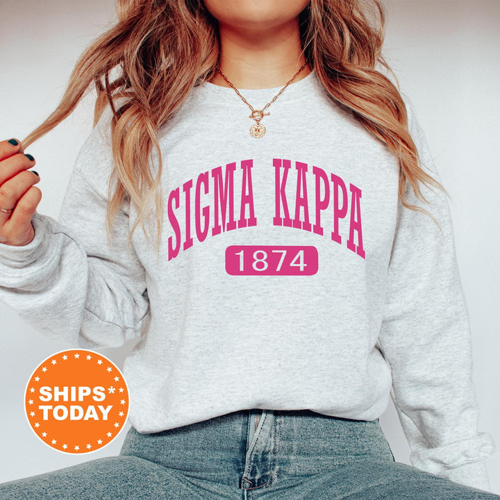 Sigma Kappa Pink Baseball Sorority Sweatshirt | Sigma Kappa Merch | Sigma Kappa Hoodie | Big Little Reveal | Sorority Apparel
