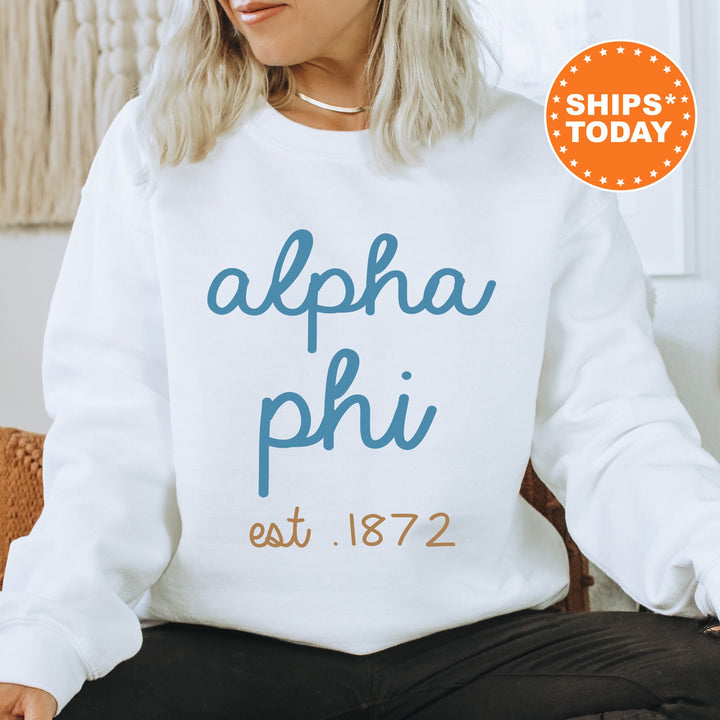 Alpha Phi The Blues Sorority Sweatshirt | Alpha Phi Sweatshirt | Alpha Phi Merch | Big Little Gift | APHI Hoodie | Sorority Apparel _ 8273g