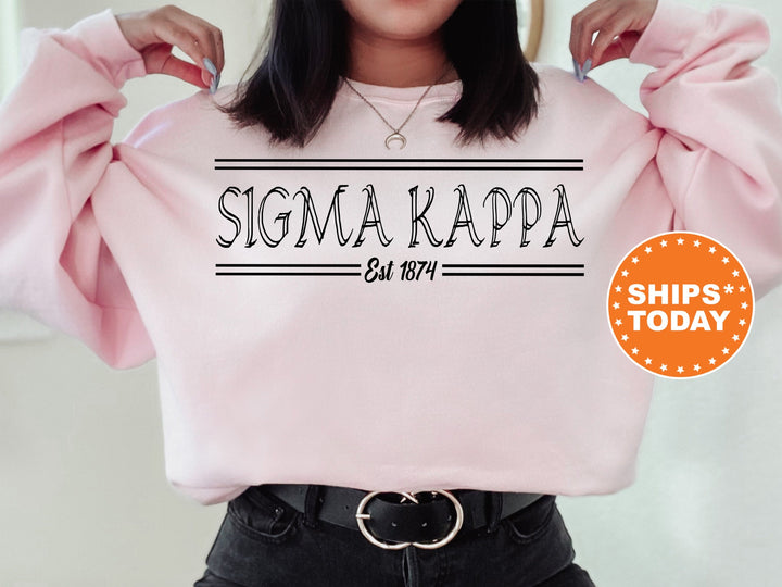 Sigma Kappa Retro Fitted Sorority Sweatshirt | Sig Kap Sorority Hoodie | Big Little Gift | Sorority Merch | College Greek Sweatshirt _ 7354g