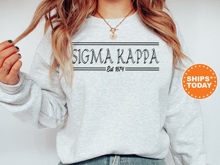 Sigma Kappa Retro Fitted Sorority Sweatshirt | Sig Kap Sorority Hoodie | Big Little Gift | Sorority Merch | College Greek Sweatshirt _ 7354g