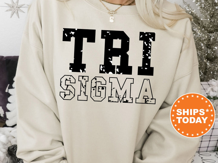 Sigma Sigma Sigma Twin Dotted Sorority Sweatshirt | Tri Sigma Greek Sweatshirt | Sorority Apparel | Big Little Gift | Sorority Merch _ 7303g