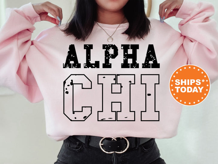 Alpha Chi Omega Twin Dotted Sorority Sweatshirt | Alpha Chi Greek Sweatshirt | Sorority Apparel | Big Little Gift | Sorority Merch _ 7280g