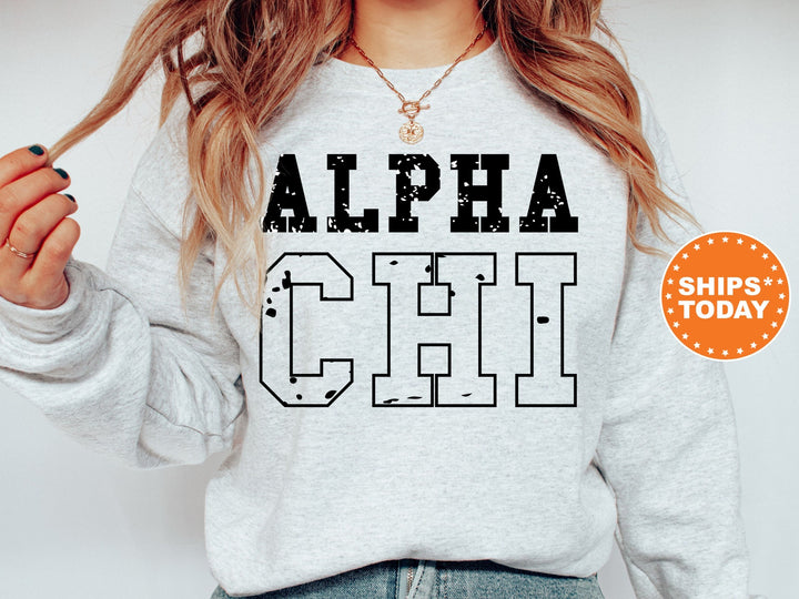 Alpha Chi Omega Twin Dotted Sorority Sweatshirt | Alpha Chi Greek Sweatshirt | Sorority Apparel | Big Little Gift | Sorority Merch _ 7280g