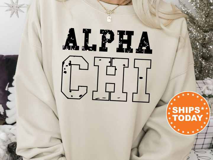 Alpha Chi Omega Twin Dotted Sorority Sweatshirt | Alpha Chi Greek Sweatshirt | Sorority Apparel | Big Little Gift | Sorority Merch _ 7280g