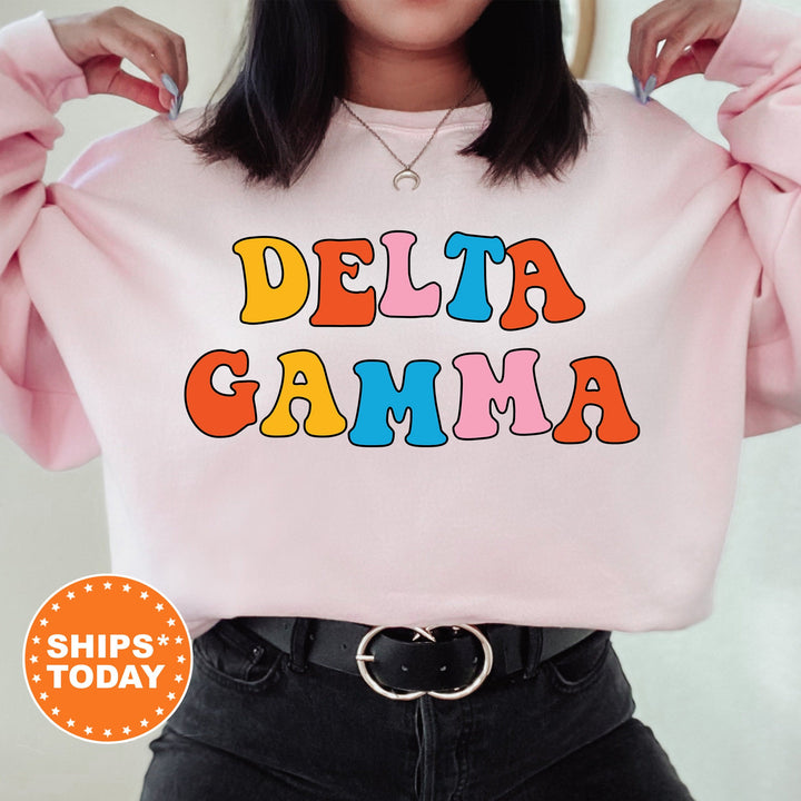 Delta Gamma Disco Retro Sorority Sweatshirt | Delta Gam Retro Sweatshirt | Dee Gee Merch | DG Greek Apparel | Big Little Reveal _ 7499g