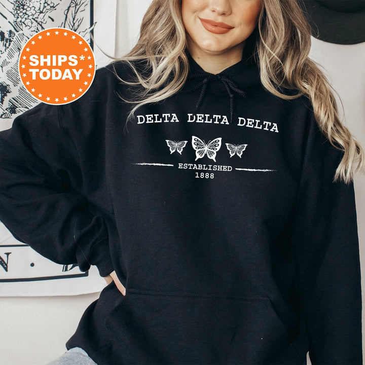 Delta Delta Delta Neutral Butterfly Sorority Sweatshirt | Tri Delta Crewneck Sweatshirt | Greek Apparel | Big Little Gift | College Apparel
