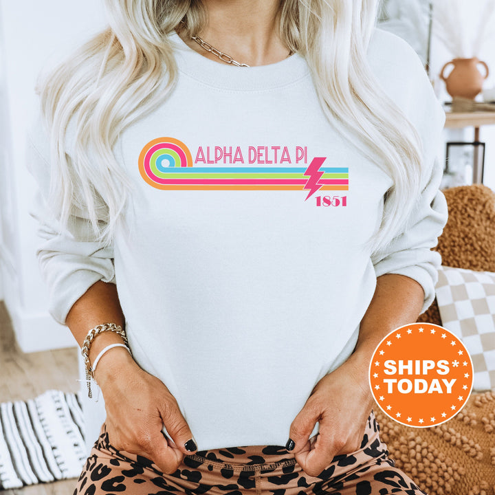 Alpha Delta Pi Retropink Sorority Sweatshirt | ADPI Greek Sweatshirt | Big Little Reveal | Sorority Gifts | Trendy Sorority Apparel _ 16796g