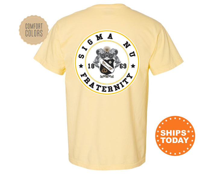 Sigma Nu Proud Crests Fraternity T-Shirt | Sigma Nu Greek Apparel | Fraternity Crest Shirt | Fraternity Rush Shirt | Comfort Colors Tee _ 13972g