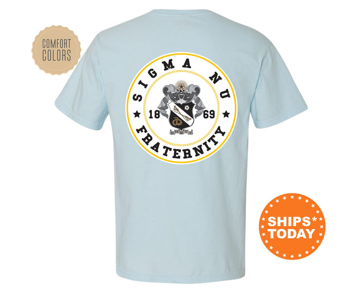 Sigma Nu Proud Crests Fraternity T-Shirt | Sigma Nu Greek Apparel | Fraternity Crest Shirt | Fraternity Rush Shirt | Comfort Colors Tee _ 13972g