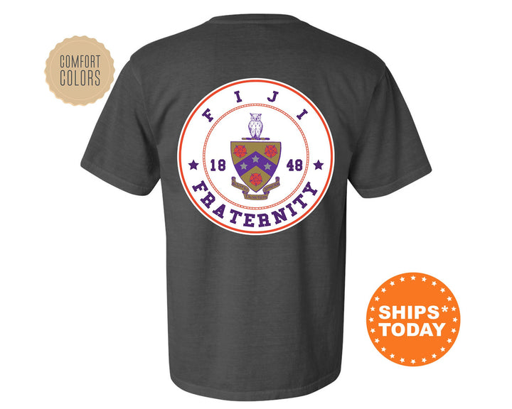 FIJI Proud Crests Fraternity T-Shirt | FIJI Greek Apparel | FIJI Fraternity Crest Shirt | Fraternity Rush Shirt | Comfort Colors Tee _ 13963g
